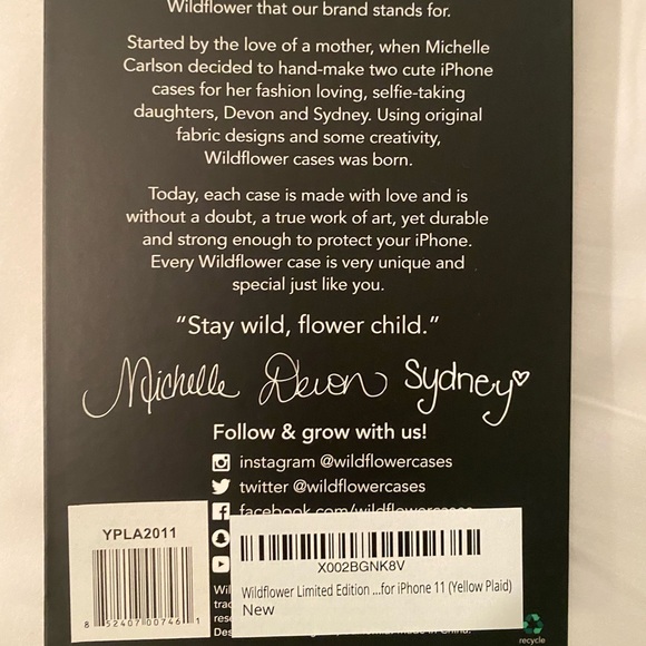 Wildflower Yellow Plaid iPhone 11 Case - Picture 7 of 7